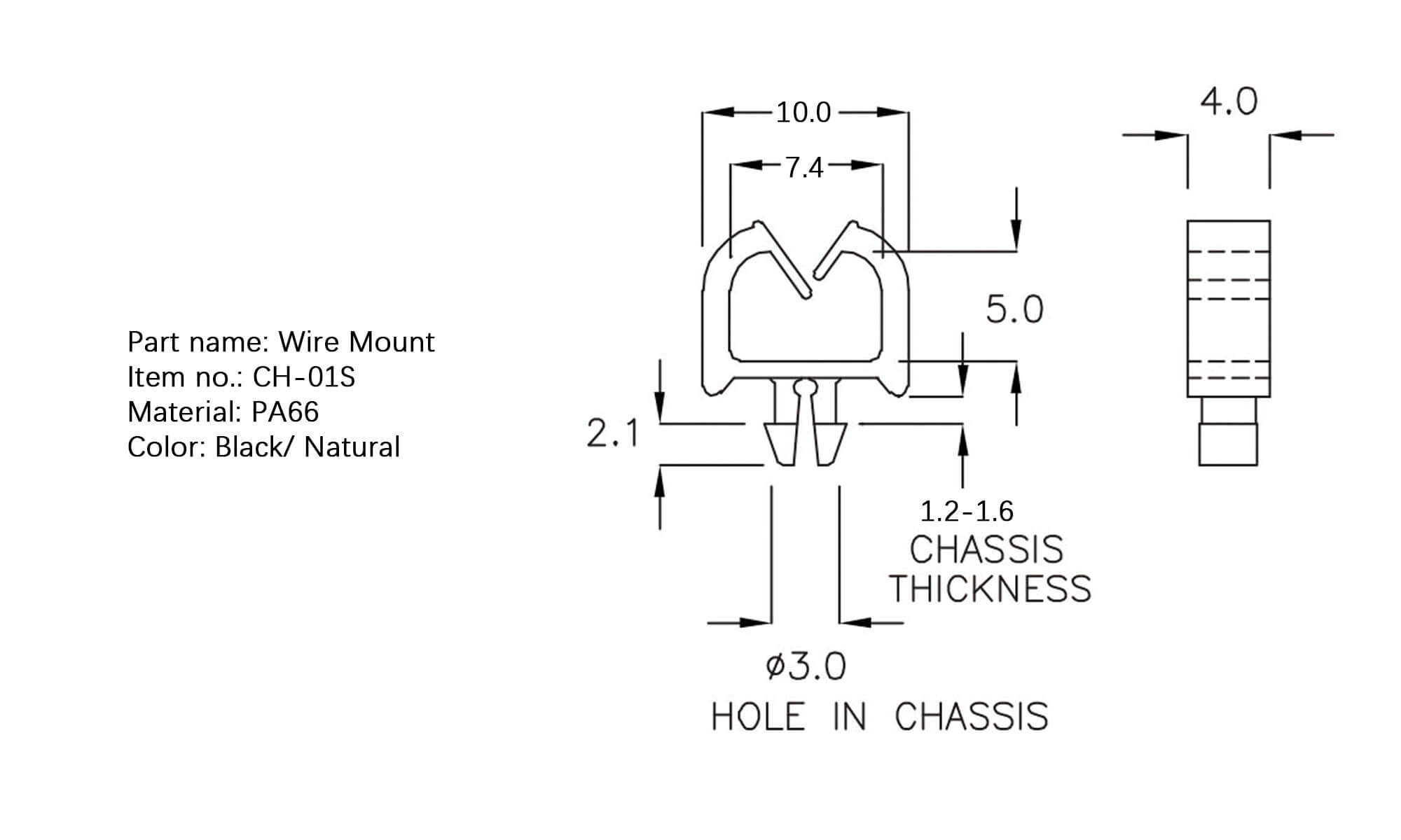 Plastic Wire Mount CH-01S